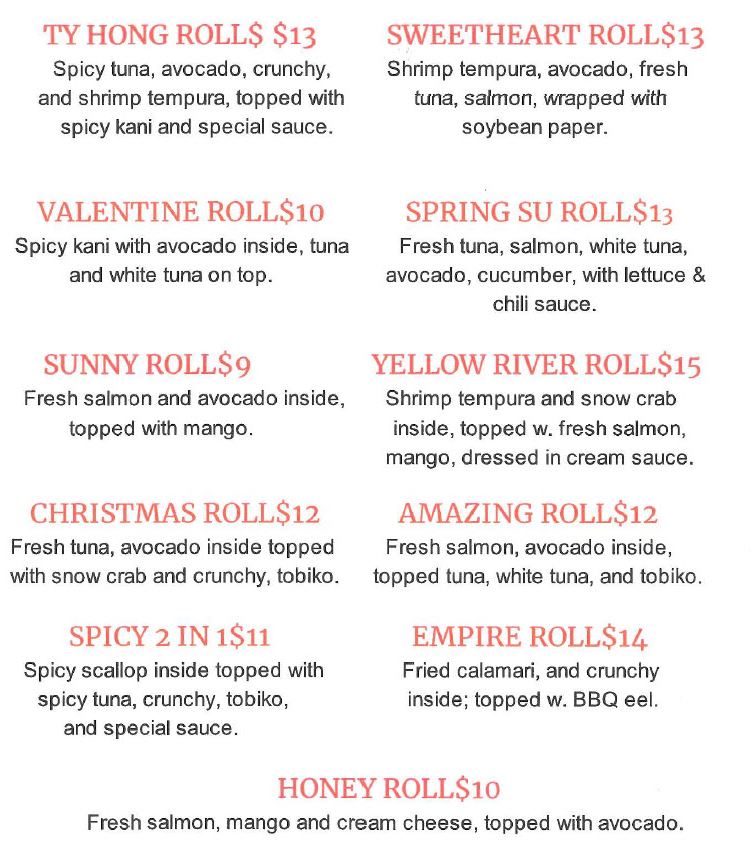More Sushi Chef Roll Specials